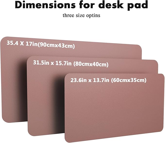 YSAGi Double-Sided Desk Pad, 31.5"x15.7" Leather Desk Mat, Eco Cork Desk Pad Protector,Large Mouse Pad,Waterproof Desk Blotter for Office/Home (Pale Mauve/Cork)
