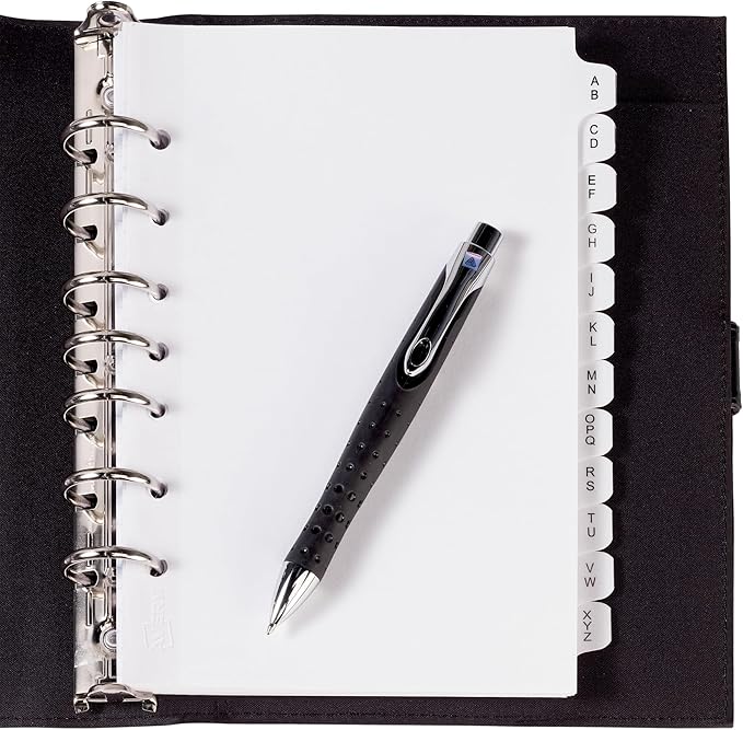 Avery A-Z Mini Dividers for 3 Ring Binders, 12 Tabs per Set, 8.5" x 5.5", Pre-Printed Tabs, 1 Binder Divider Set, Great for Organizing Notes, Projects, Schedules, and More (11313)