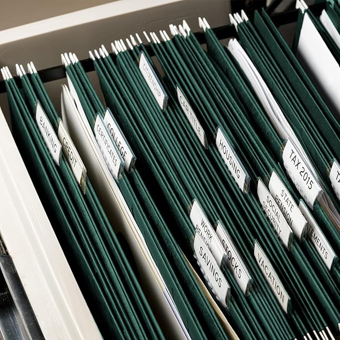 HERKKA Hanging File Folders, 30 Pack Reinforced Legal Size Hanging Folders with Heavy Duty 0 Inch Expansion, Designed for Bulky Files, Medical Charts, Adjustable Tabs, Green
