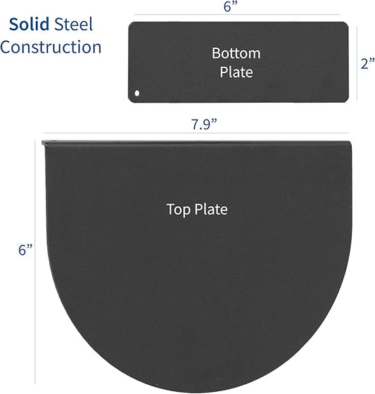 VIVO Steel Reinforcement Bracket Mount Plate for Thin, Glass, and Other Fragile Table Top Surfaces, Compatible with Most Monitor Stand C-Clamp Installations, Anti-Slip No Scratch, Black, STAND-AC01R