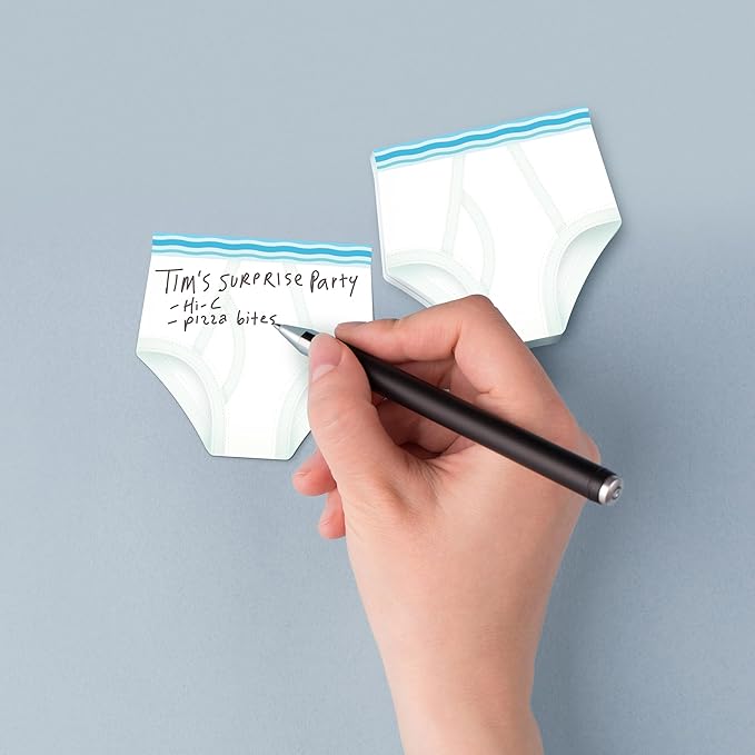 Genuine Fred Unmentionables Sticky Notes, Set of Two Funny Underwear Designs, 75 Sheets Each, Fun Gift for The Office, Graduation, Back to School