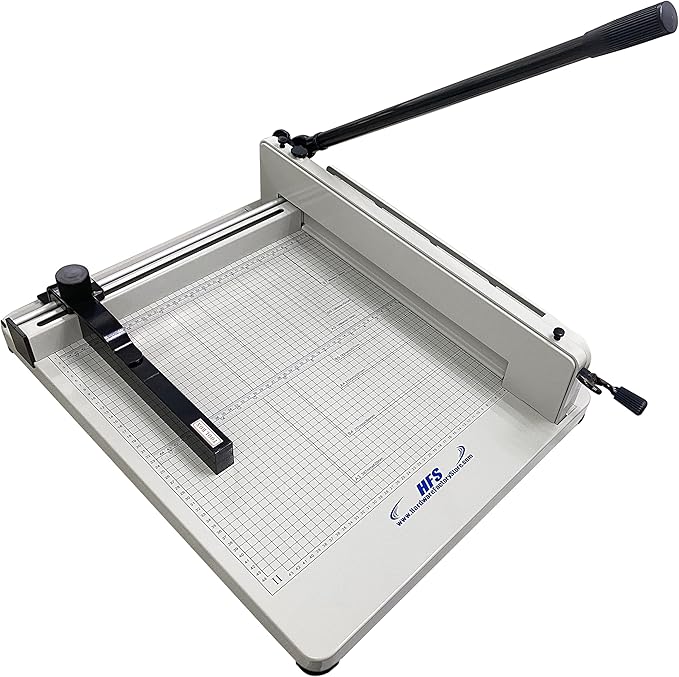 HFS(R) Heavy Duty Guillotine Paper Cutter 400 Sheet Capacity | Solid Steel Construction (A3-17'' paper cutter)