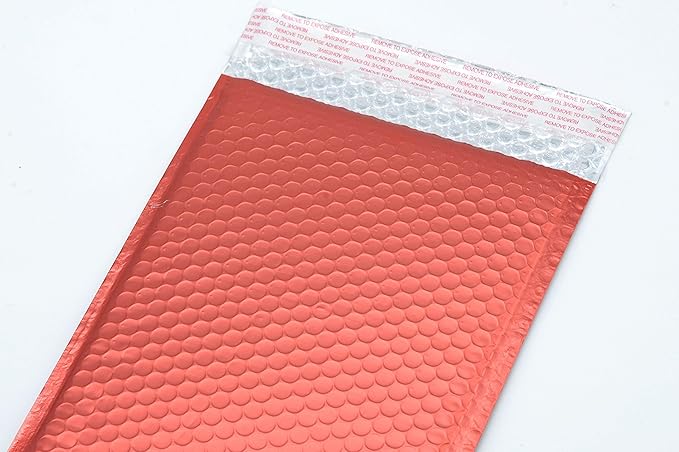 ProLine Matte Metallic Red Bubble Padded Mailers 8.5x12 Inch Self Seal Padded Envelopes (200)