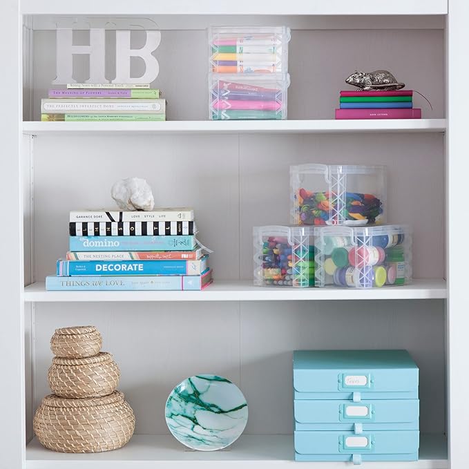 Super Stacker Index Card Box, 3 x 5 Inch Index Cards File Box, Note Holder, Index Card Holder, Photo Boxes Storage, Perfect for 3x5 Index Cards, Recipe Box Holder, Assorted Colors, 1 Count (Pack of 2)