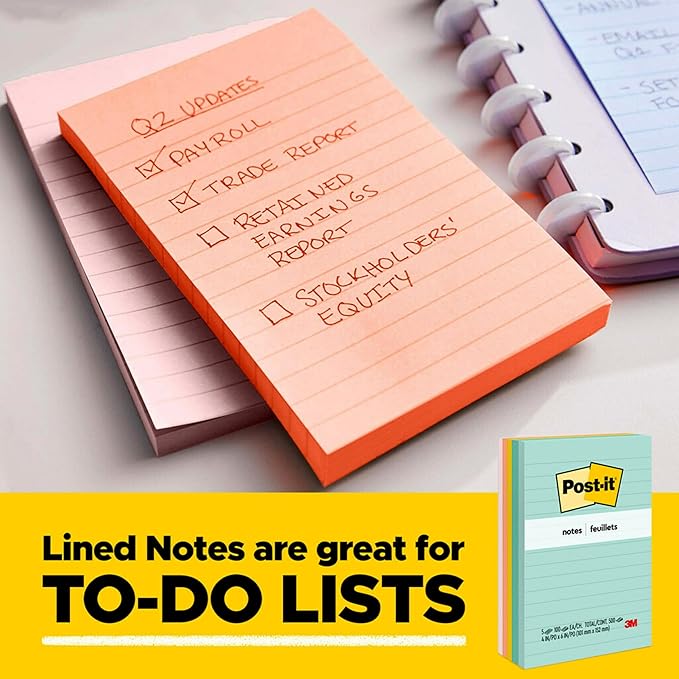 Post-it Notes, 3 in x 3 in, 14 Sticky Notes Pads, 100 Sheets per Pad, Floral Fantasy Collection, School Supplies and Office Products