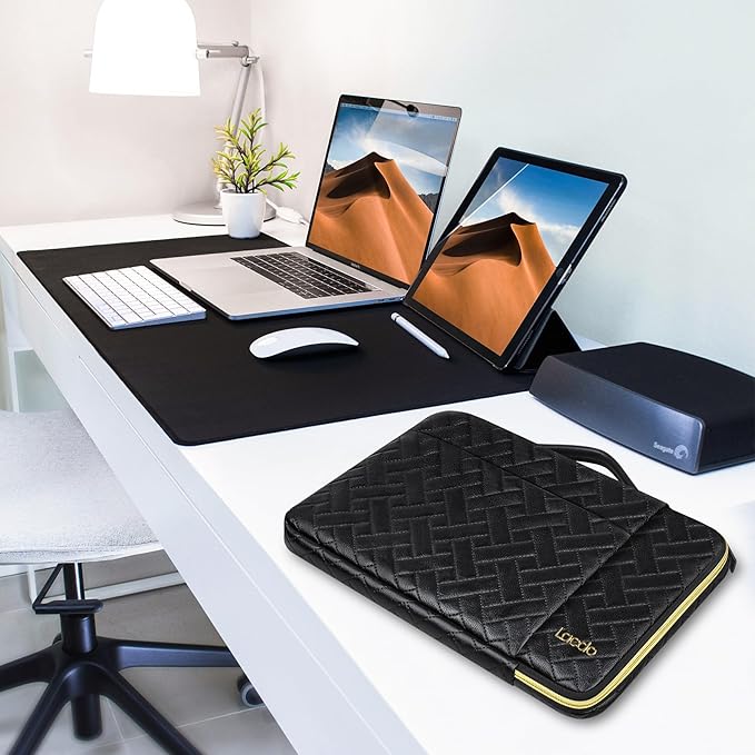 Lacdo 360° Protective Laptop Sleeve Case for 13 inch New MacBook Air M5 A3449 (2026), M4 A3240 2025, M3 A3113, M2 A2681, M1 A2337 A2179 A1932 | 13 inch MacBook Neo A18 Pro A3404 (2026), Elegant Black