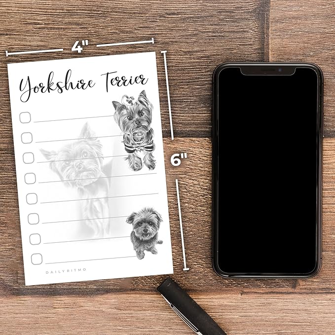 Yorkshire Terrier Yorkie Sticky Notepad to Do List | Yorkshire Terrier Dog Yorkie Lover Gifts for Women | Office School Supply Sticky Notes 4"x6" 50 Pages