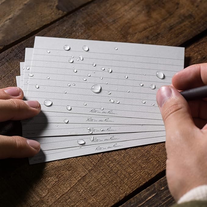 Rite In The Rain Weatherproof Index Cards, 3" x 5", Universal Pattern, Gray (No. 791)