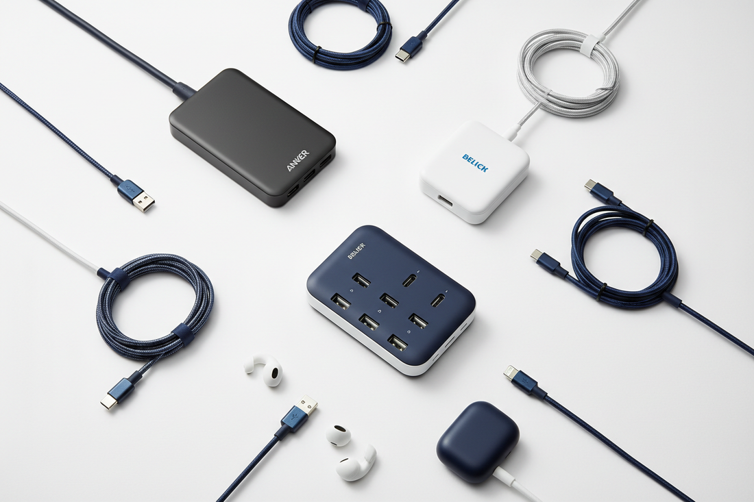 USB hubs and multiport adapters for office desk connections