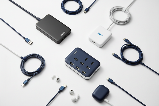 USB hubs and multiport adapters for office desk connections