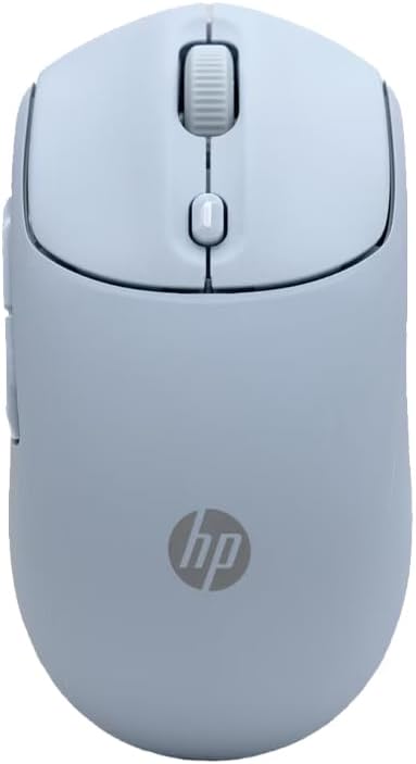 HP 400 Quiet Wireless Mouse, Dual Bluetooth & 2.4GHz, Soft Silicone, Quiet Clicks, Microsoft Wheel, 24-Month Battery, 6000 DPI, Ambidextrous, Eco-Friendly Design, Multi-OS, Blue
