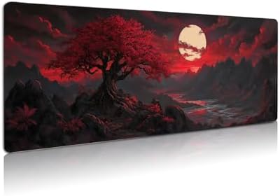 Extended Gaming Mouse Pad, Large Mouse Mat 3 mm Nature Rubber Base Mousepad with Stitched Edges, Non-Slip Desk Mat for Office Home Great Gift 31.5x11.8 Inch (Dark Canyon 1)