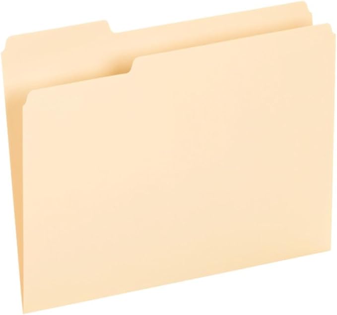 Pendaflex File Folders,Letter Size,8-1/2" x 11",Classic Manila,1/3-Cut Tabs in Left,Right,Center Positions,100 Per Box (65213),(Pack of 2)