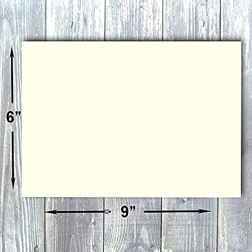 Hamilco Cream White Cardstock Paper 6x9 Blank Index Cards Card Stock 80lb Cover 100 Pack