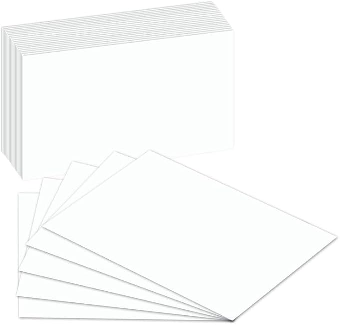 100 Pcs Extra Thick White Index Cards – Blank Heavyweight 14pt (0.014”) 100lb Cover Cardstock – Flash Cards, Study Note Cards, Postcards, Photo and Recipe Cards | 100 per Pack (8.5 x 11)