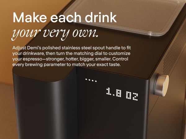 Terra Kaffe Demi Compact Fully Automatic Espresso Machine - Roaster-Approved Espresso Settings - Barista-Level Quality with Built-In Grinder - Coffee Machine - Cloud