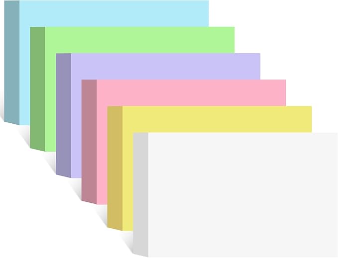 Colored Blank Index Cards 4x6 Inch Flash Cards Flashcards Heavyweight Note Cards for Studying School Office Supplies, 162 Count