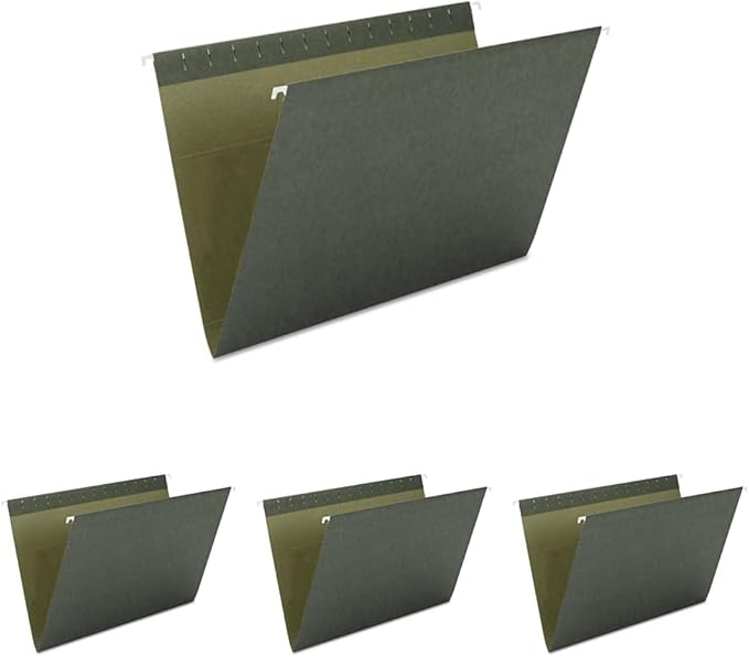 Smead Hanging File Folder, No Tabs, Letter Size, Standard Green, 25 per Box (64010) (Pack of 4)