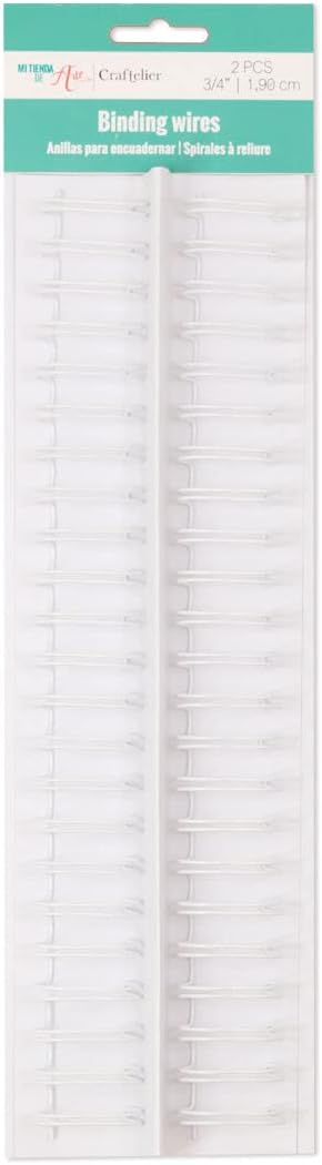Craftelier - Set of 2 Double Ring Spiral Binders for Albums, Notebooks, Diaries or Calendars | Ideal for Scrapbooking and Other Crafting Projects | Ø 1.90 cm (0.75") - White Colour