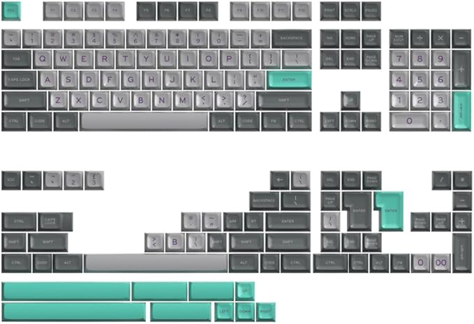 Guffercty kred SA Profile PBT Keycaps,170 Set Double Shot Durable Keycaps for Custom Mechanical Keyboard Gamers Typists (Hper)