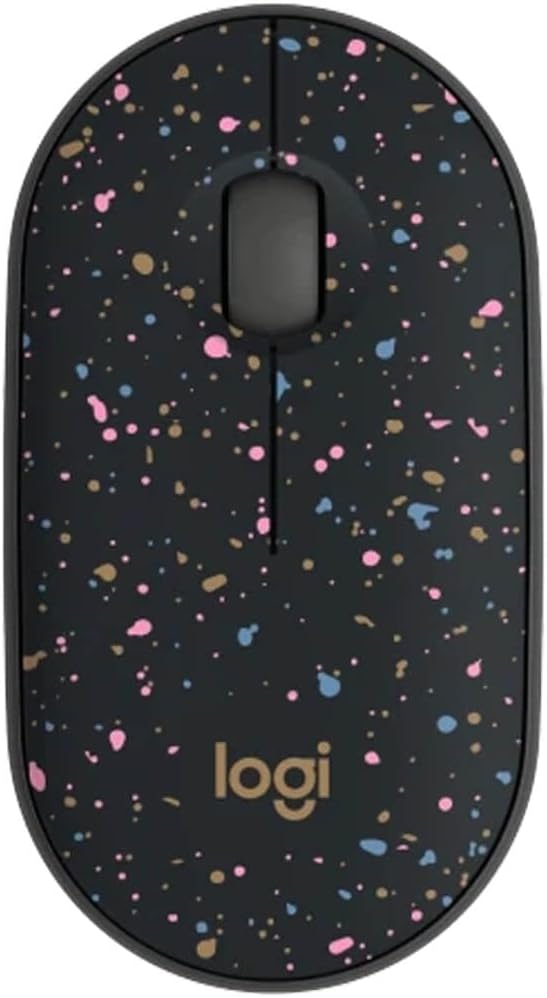 Logitech M340 Wireless Mouse with Limited Edition Prints, USB Receiver and Silent Clicks, Portable Wireless Mouse for Laptop, PC, Windows, Chrome, Surface – Speckles