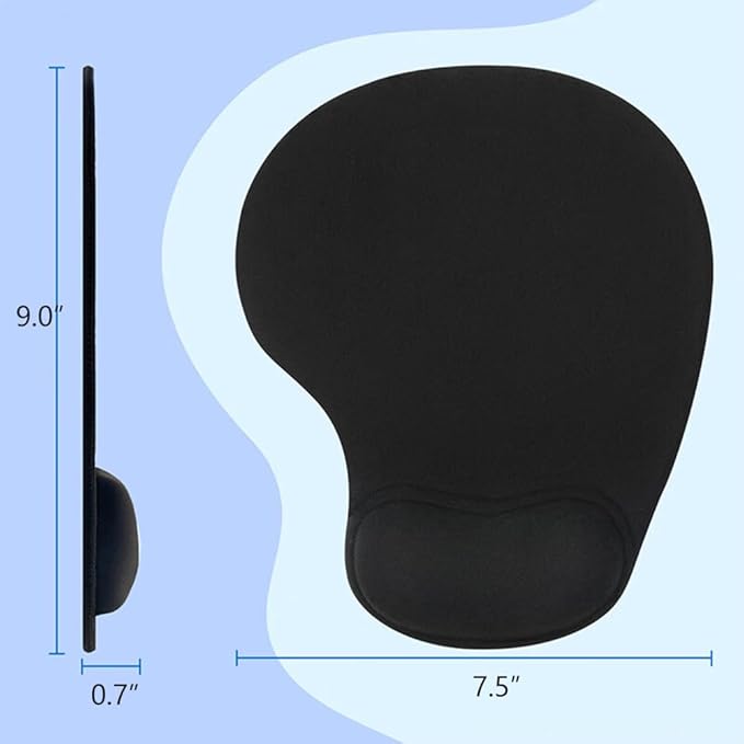 Ergonomic Mouse Pad with Wrist Rest, Gel Wrist Support Mousepad, Pain Relief Laptop Computer Mouse Pad, Non-Slip Mouse Pads for Office & Home (Grey)