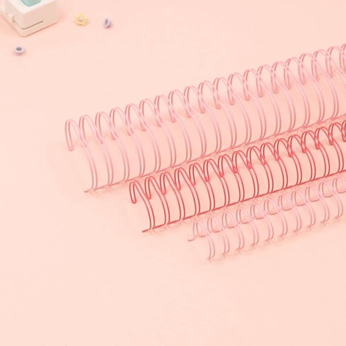 Craftelier - Set of 2 Double Ring Spiral Binders for Albums, Notebooks, Diaries or Calendars | Ideal for Scrapbooking and Other Crafting Projects | Ø 3.17 cm (1.25") - Fuchsia Pink Colour