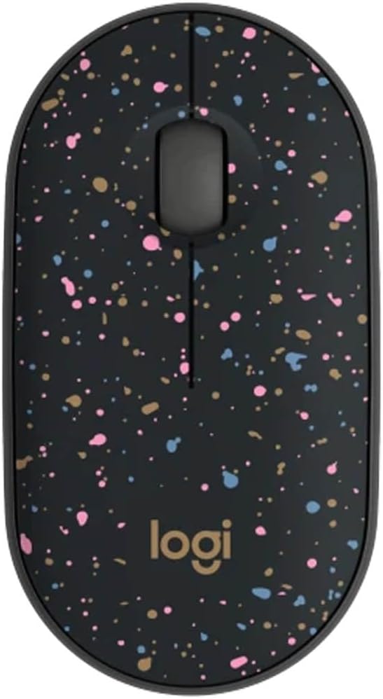 Logitech M340 Wireless Mouse with Limited Edition Prints, USB Receiver and Silent Clicks, Portable Wireless Mouse for Laptop, PC, Windows, Chrome, Surface – Speckles