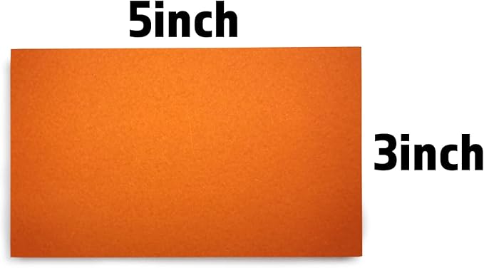 PPAPPAPPIYO Set of 50 3x5 Color Blank index cards 180gsm (orange)
