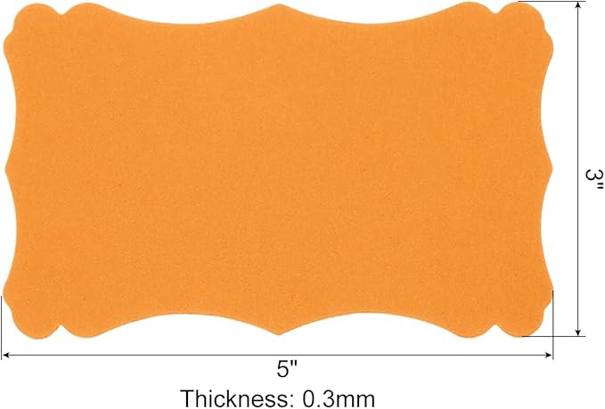 PATIKIL 3"x5" Blank Paper Business Cards, 200 Pack Small Index Flash Cards Words Message Note Card Mini Paper Tags Lace for DIY Gift, Orange