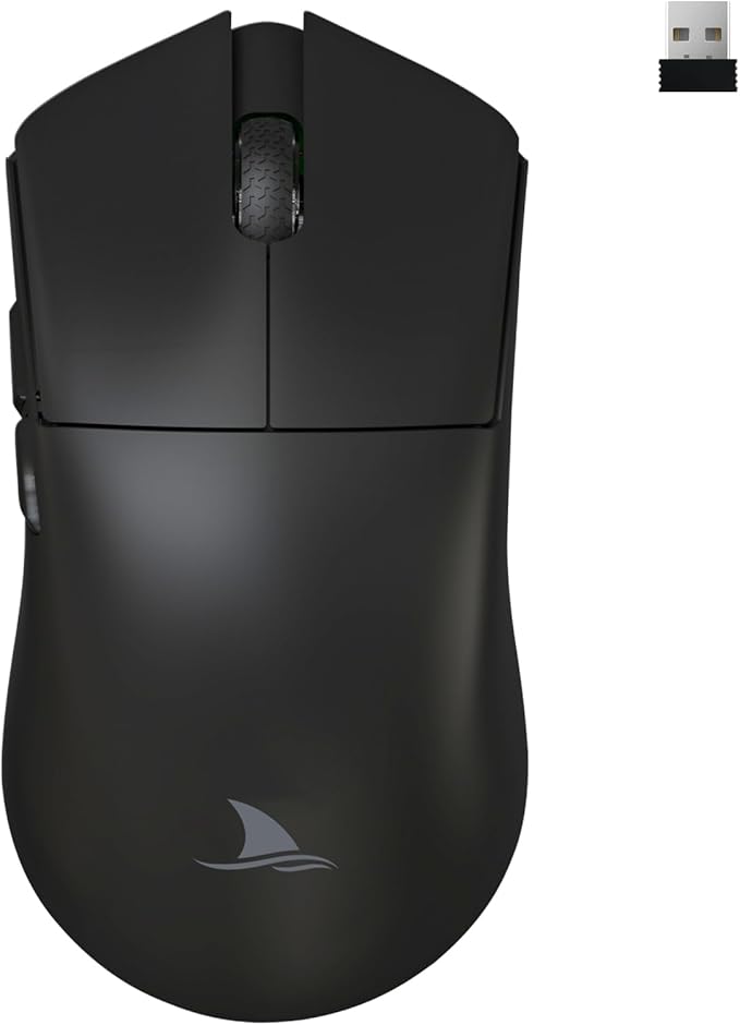 Darmoshark M3 8K Wireless Gaming Mouse,Tri-Mode 2.4G/USB-C/Bluetooth Mouse Up to 26000DPI,PAW3395 Optical Sensor Lightweight 59g,5 programmable Button 500MAh Battery Life,Computer Mouse for Laptop