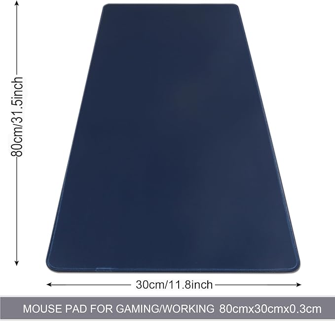 Gaming Mouse Pad,Large Mouse Pad Size 31.5x11.8 Thickness 0.12 inches,Premium-Textured Non-Slip & Waterproof Computer Mousepad with Stitched Edges for Gaming,Office & Home-80x30 Darkblue012