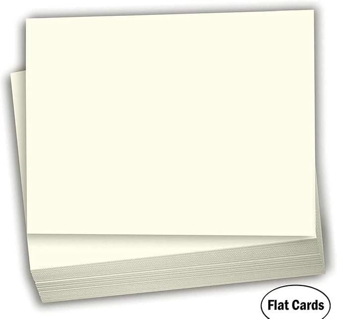 Hamilco Blank Index Cards 5 x 8 Card Stock 100lb Cover Cream Cardstock Paper - 100 Pack