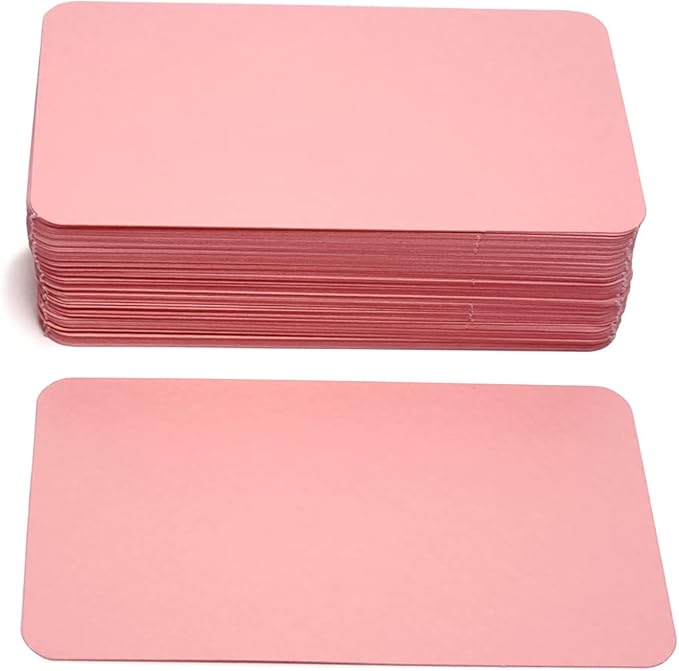 PPAPPAPPIYO 3.5x2 Blank color index cards (100) Paper - Blank (pink)