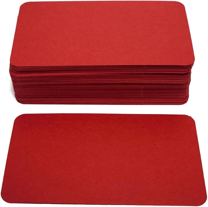 PPAPPAPPIYO 3.5x2 Blank color index cards (100) Paper - Blank (red)