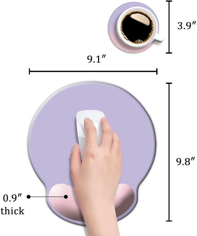 DOOKE ErgoComfort Wrist Rest Mouse Pad-Ergonomic Office Mousepad with Wrist Support-Non-Slip, Design Desk Accessories Mat for Home&Game Decor Pink Purple