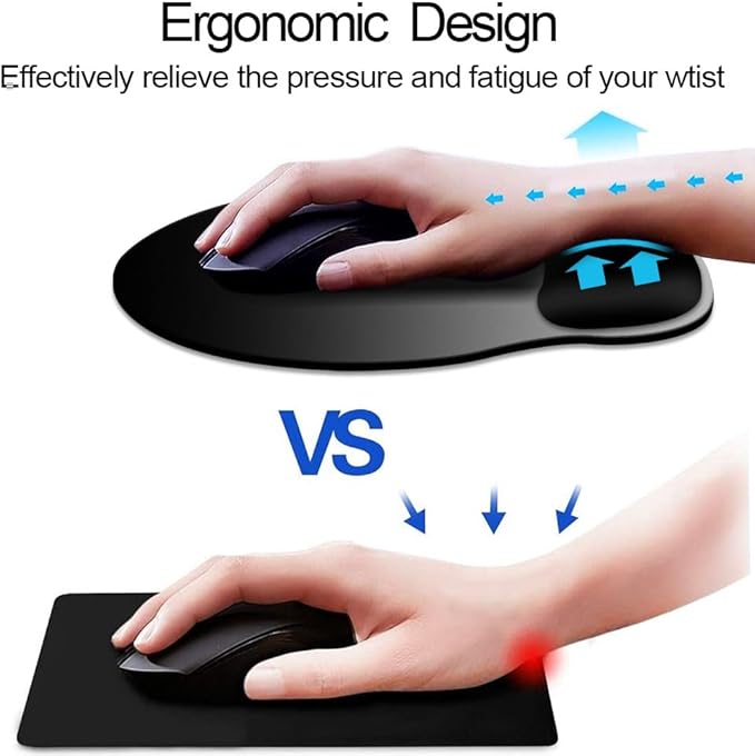 DOOKE ErgoComfort Wrist Rest Mouse Pad-Ergonomic Office Mousepad with Wrist Support-Non-Slip, Design Desk Accessories Mat for Home&Game Decor Slate Gray