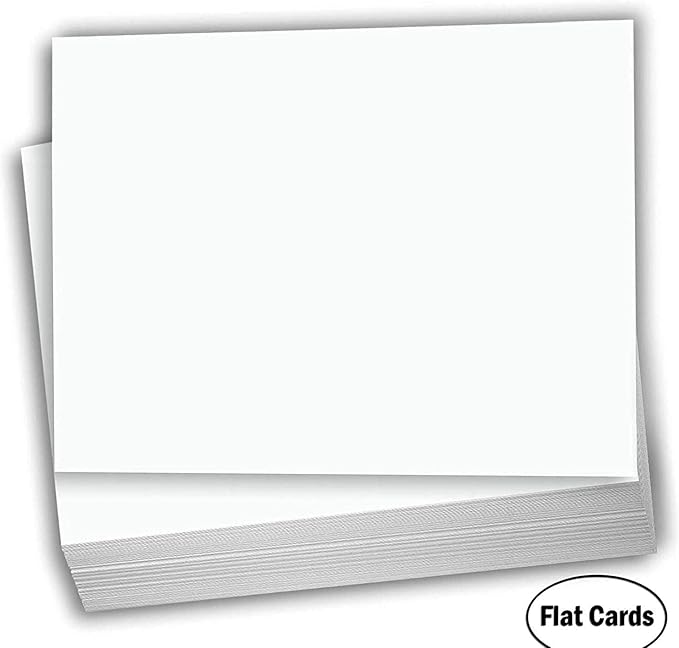 Hamilco White Cardstock - Flat 4.5" X 6.25" A6 Blank Index Flash Note & Post Cards - 80 lb Card Stock for Printer - 100 Pack