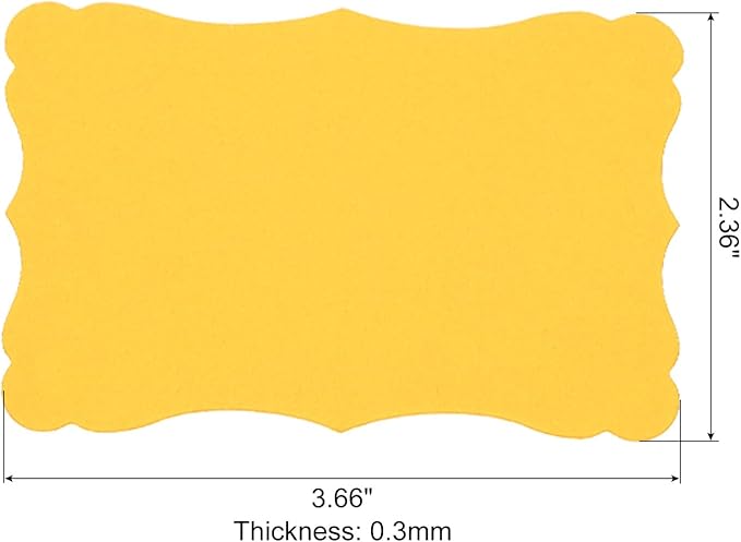 PATIKIL 3.7"x2.4" Blank Paper Business Cards, 200 Pack Small Index Flash Cards Words Message Note Card Mini Paper Tags Lace for DIY Gift, Yellow