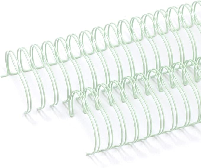 Craftelier - Set of 2 Double Ring Spiral Binders for Albums, Notebooks, Diaries or Calendars | Ideal for Scrapbooking and Other Crafting Projects | Ø 3.17 cm (1.25") - Mint Green Colour