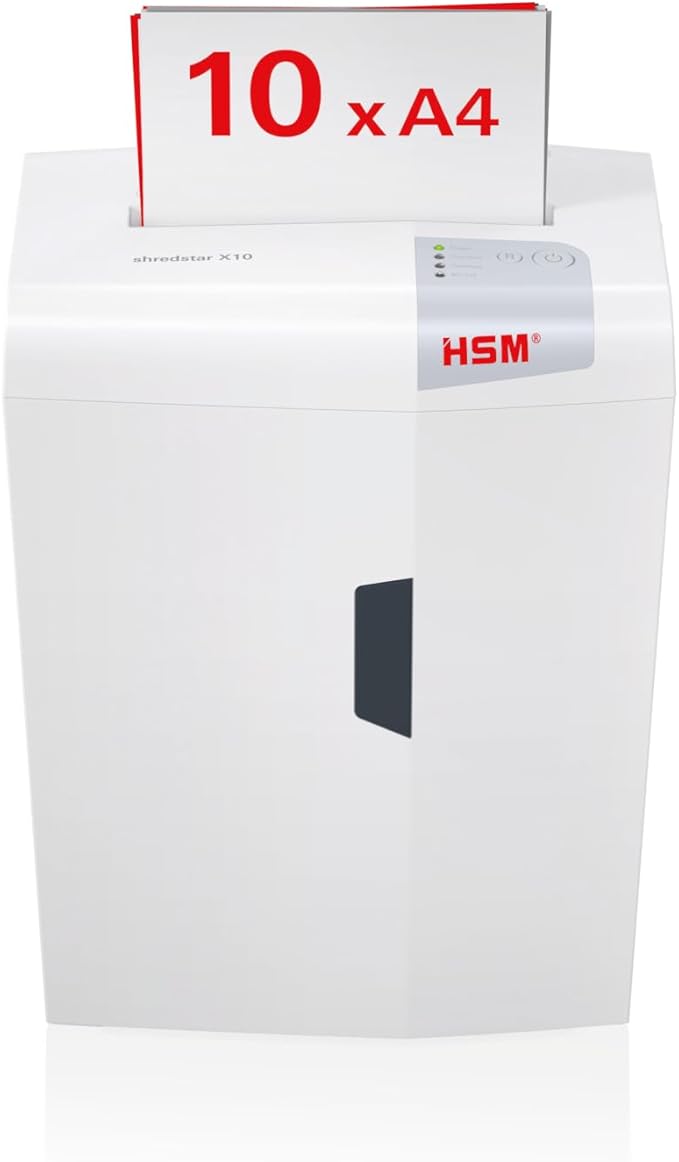 HSM of America Shredstar X10 Cross-Cut Shredder, 10 Manual Sheet Capacity