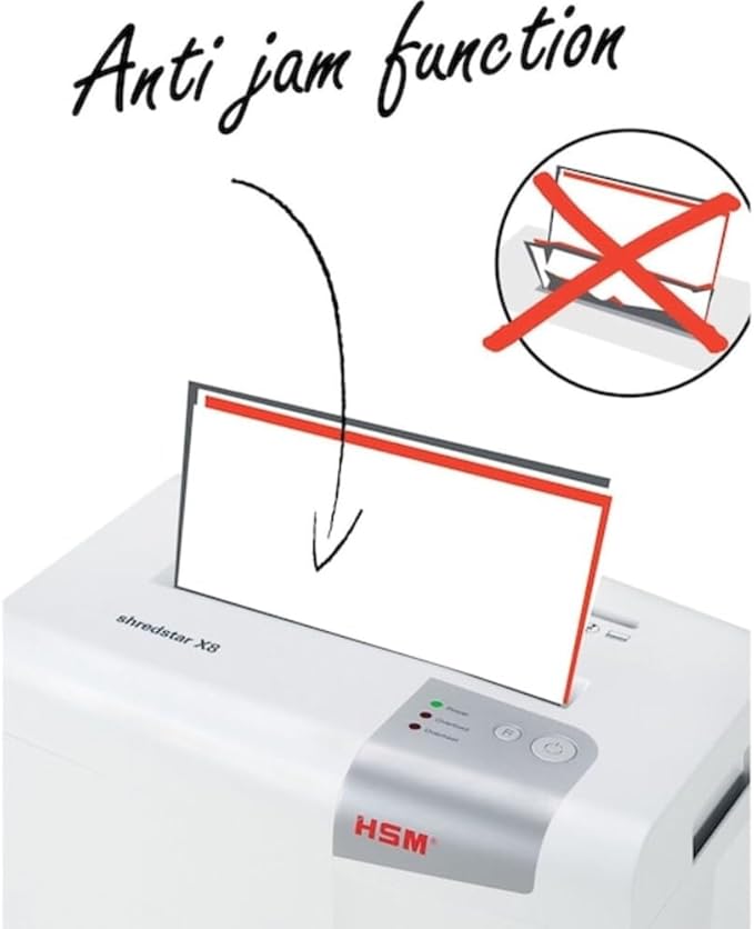 HSM shredstar X8, 8-Sheet, Cross-Cut, 4.8-Gallon Capacity Paper Shredder with Separate CD Slot, White | HSM1044W