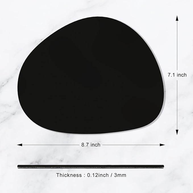 Hsurbtra Mouse Pad, Premium-Textured Small Oval Mousepad 8.7 x 7.1 Inch Black, Thick 3 mm Anti-Slip Waterproof Rubber Pretty Cute Computer Mat for Office Home Gaming Laptop Men Women Kids