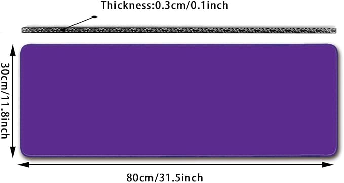 Large Mouse Pad, Non-Slip Desk Blotter, Office Desk Mat, Purple, 31x12 inch
