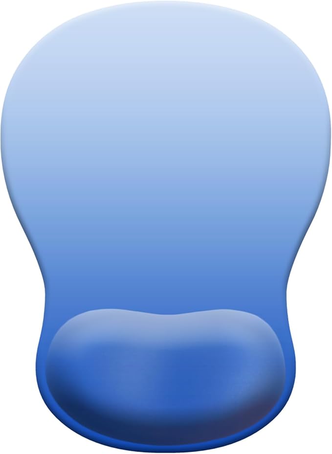 Gel Mouse Pad with Wrist Rest, Ergonomic Concave Wrist Support Mousepad with Non-Slip PU Base & Smooth Surface Comfortable Desk Accessories Mat for Office, Home Gaming and Study (04 Gradient Blue)