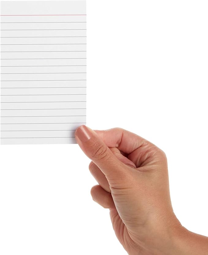 Okuna Outpost 300 Pack Vertically Ruled Index Cards - Lined Paper Vertical NoteCards - Portrait Style (3 x 5 In)