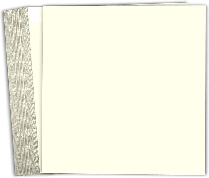 Hamilco 8x8 Cream White Scrapbook Cardstock Paper 80lb Cover Card Stock 100 Pack