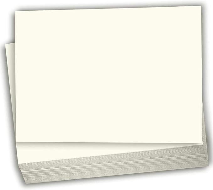 Hamilco Cream Colored Cardstock Paper 4.5" x 6.25" A6 Card 100 lb Cover for Printer 100 Pack
