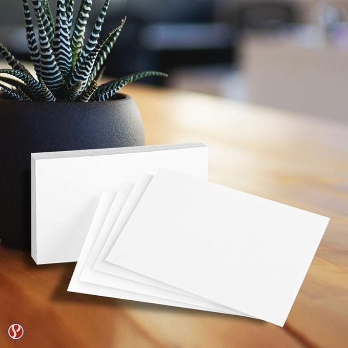 100 Pcs Extra Thick White Index Cards – Blank Heavyweight 14pt (0.014”) 100lb Cover Cardstock – Flash Cards, Study Note Cards, Postcards, Photo and Recipe Cards | 100 per Pack (4 x 6)