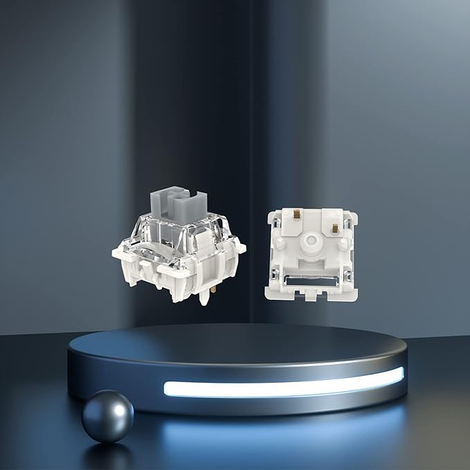 GATERON G Pro 3.0 Silver Keyboard Switches, Pre-lubed 5 pins RGB Linear for Gaming Mechanical Keyboard (Silver,35PCS)